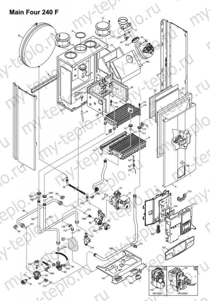 Купить запчасти для Baxi Main Four 240 F в Челябинске