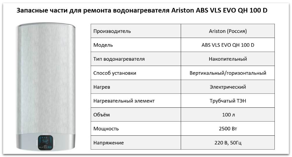 Купить запчасти Ariston ABS VLS EVO QH 100 D в Челябинске