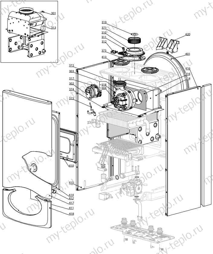 Запчасти для Ariston CLAS EVO 24 FF: схема Запчасти Ariston CLAS EVO 24 FF купить в Челябинске