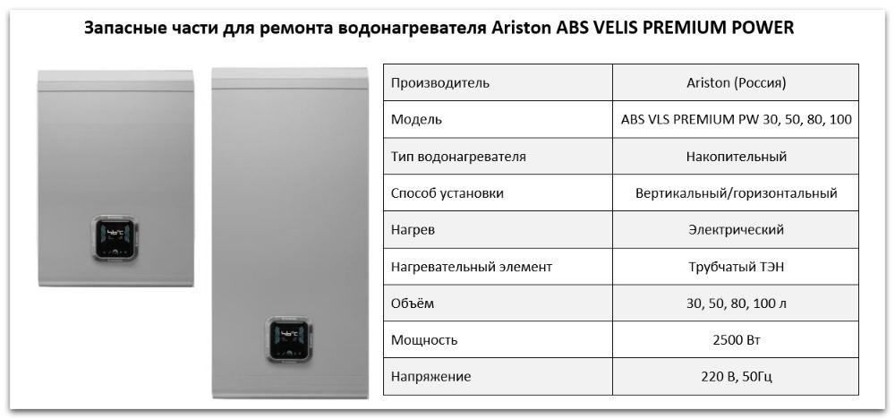 Купить запчасти Ariston ABS VELIS PREMIUM POWER в Челябинске