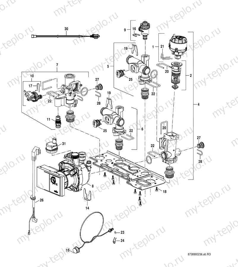 Запчасти для Buderus Logamax GB062-14: схема Запчасти Buderus Logamax GB062-14 купить в Челябинске